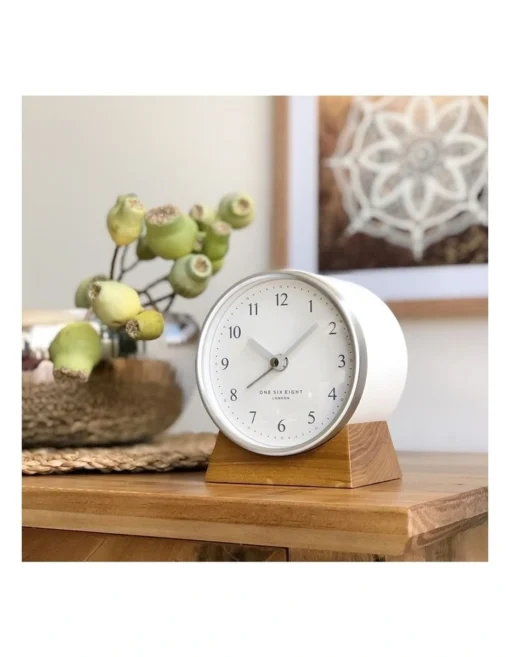 Nina White Silent Alarm Clock -Home Décor Sales