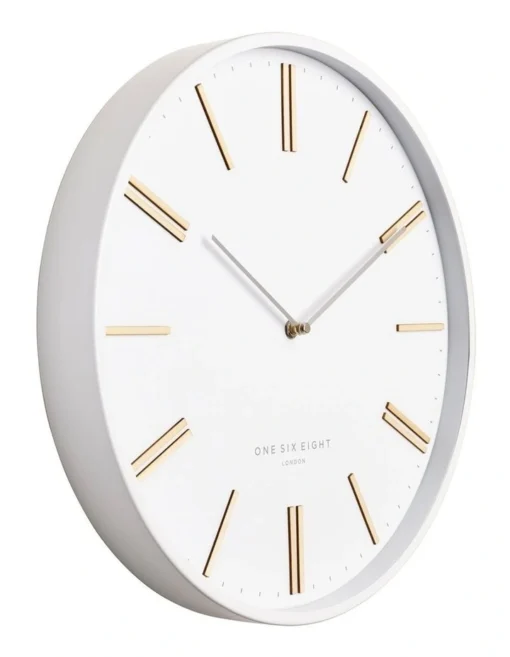 Esme 40Cm White Silent Wall Clock -Home Décor Sales