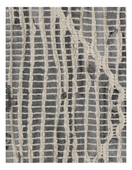 Doran Hand Woven Rug Leather/Cotton 160x230cm Grey -Home Décor Sales