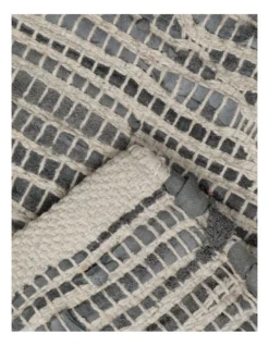 Doran Hand Woven Rug Leather/Cotton 160x230cm Grey -Home Décor Sales 850880350 5 720x928