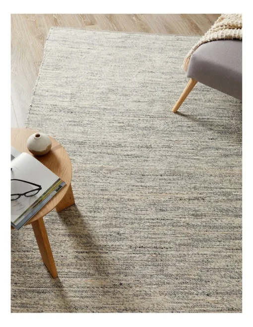 Stella Hand Woven Rug Wool Hemp & Cotton 160x230cm Grey -Home Décor Sales