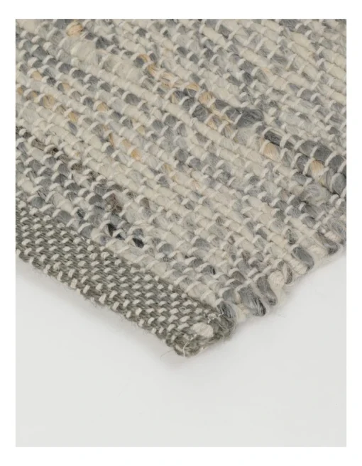 Stella Hand Woven Rug Wool Hemp & Cotton 160x230cm Grey -Home Décor Sales