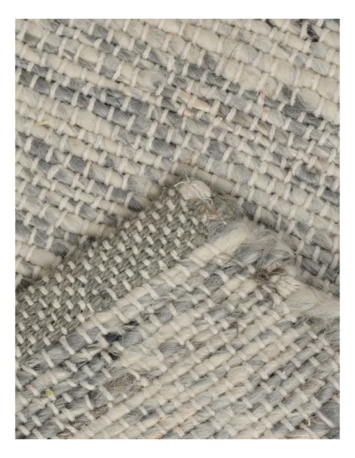 Stella Hand Woven Rug Wool Hemp & Cotton 160x230cm Grey -Home Décor Sales