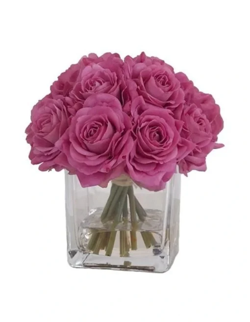 Real Touch Luxury Artificial Purple Rose Arrangement -Home Décor Sales