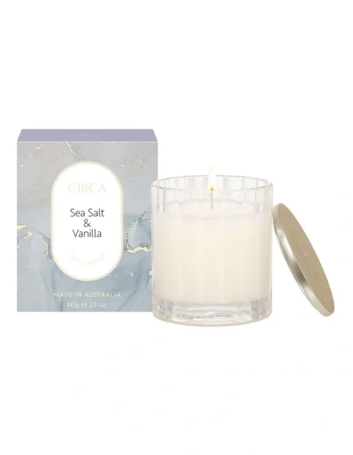 Sea Salt & Vanilla Scented Soy Candle 60g -Home Décor Sales