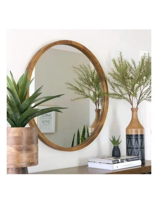 Tina 80cm Dark Solid Wood Mirror -Home Décor Sales
