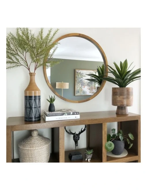 Tina 80cm Dark Solid Wood Mirror -Home Décor Sales