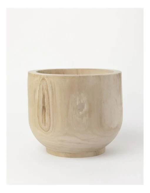 Wooden Planter Pot 19cm In Natural -Home Décor Sales