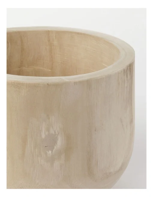 Wooden Planter Pot 19cm In Natural -Home Décor Sales
