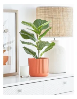 Dakota Ribbed Terracotta Planter Pot 14cm In Burnt Orange -Home Décor Sales 865790650 4 2 720x928