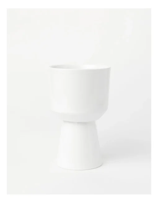 Eden Terracotta Planter Pot 18cm In White -Home Décor Sales
