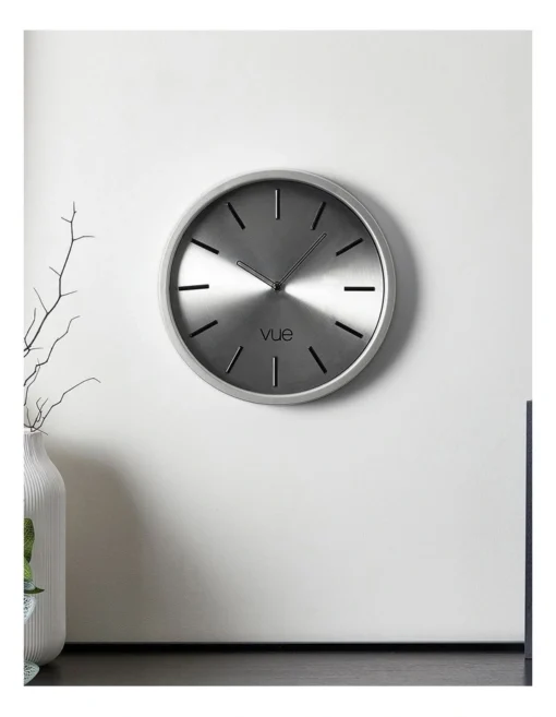 Paddington Onyx Metallic Clock 30cm In Metallic Charcoal -Home Décor Sales