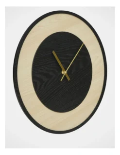 Mont Albert Clock 40cm Black & Natural -Home Décor Sales 868354660 5 2 720x928