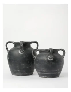 Heritage Kinross Terracotta Vase Large Black -Home Décor Sales 868471750 4 720x928