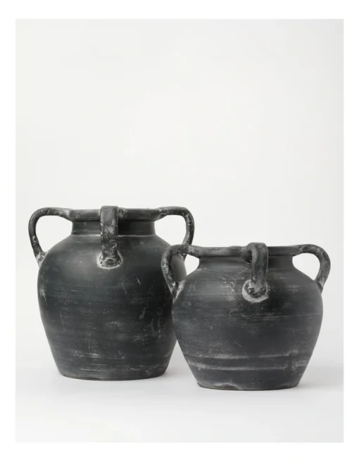 Heritage Kinross Terracotta Vase Large Black -Home Décor Sales