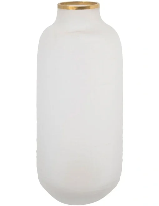 Byron Vase 12.5x28cm White/Gold -Home Décor Sales