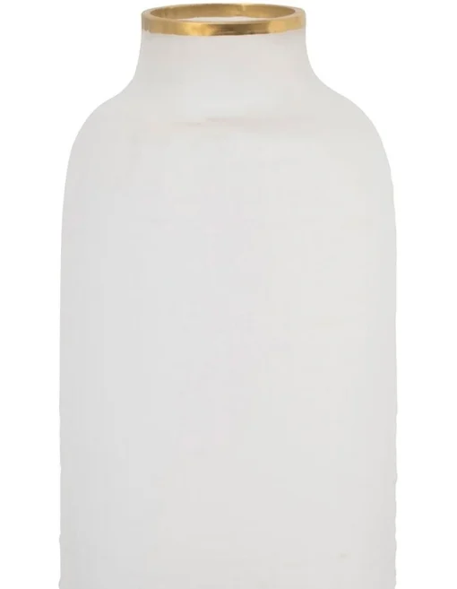 Byron Vase 12.5x28cm White/Gold -Home Décor Sales