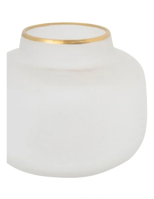 Byron Vase 18.5x15.5cm White/Gold -Home Décor Sales