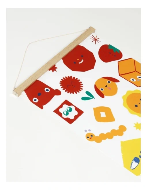 Shapes & Faces Wall Hanging 50x120cm In White/Print -Home Décor Sales