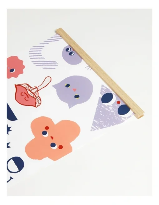 Shapes & Faces Wall Hanging 50x120cm In White/Print -Home Décor Sales