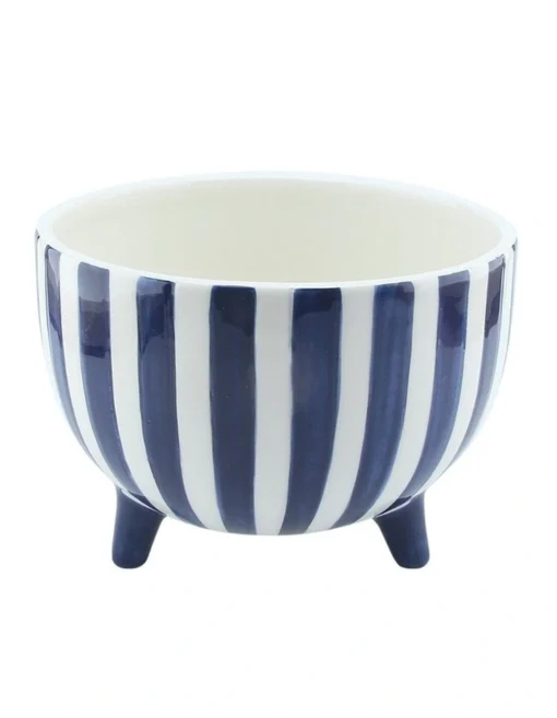Fraser Hand Painted Planter 18x13cm Blue -Home Décor Sales