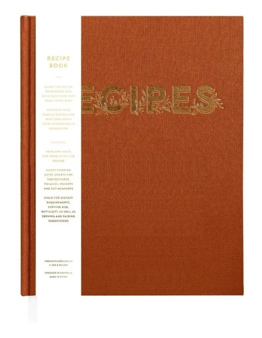 Recipe Book Turmeric In Rust -Home Décor Sales