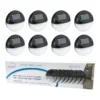 Utmark 8 Pack Round Solar LED Solar Fence Lights Black -Home Décor Sales 890425090 1 720x928