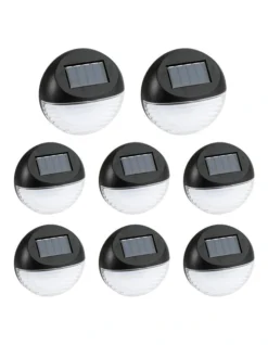 Utmark 8 Pack Round Solar LED Solar Fence Lights Black -Home Décor Sales 890425090 4 720x928