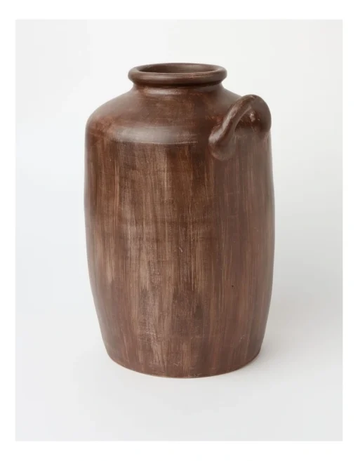 Heritage Coretta Small Decorative Terracotta Vessel 24x24x37cm In Aged Brown -Home Décor Sales