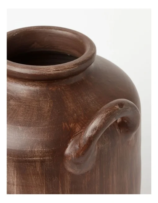 Heritage Coretta Small Decorative Terracotta Vessel 24x24x37cm In Aged Brown -Home Décor Sales