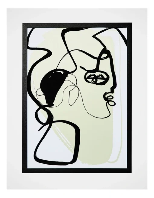 Ritual Line Lady Wall Art 62x3x44.6cm In Black/Yellow -Home Décor Sales