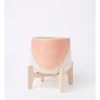 Halden Ceramic Planter With Bamboo Stand 25cm In Pink/Multi -Home Décor Sales 898191370 1 720x928
