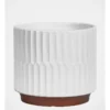 Akia Ribbed Ceramic Planter 20.5x20.5x19.5cm In White -Home Décor Sales 898192630 1 2 720x928