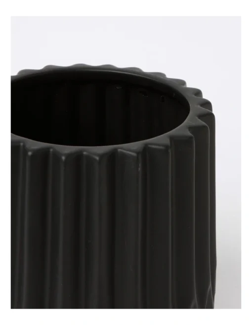 Anthracite Textured Planter 14x14x14.5cm In Black -Home Décor Sales