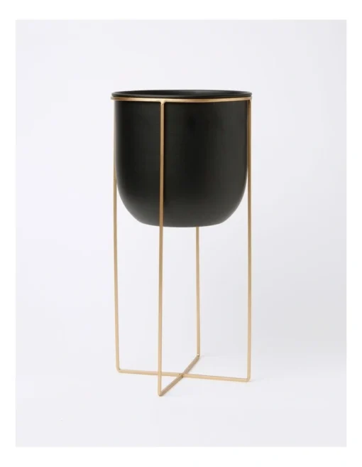 Arne Planter Stand Large 39.5x19.2x19.2cm In Gold/Black -Home Décor Sales