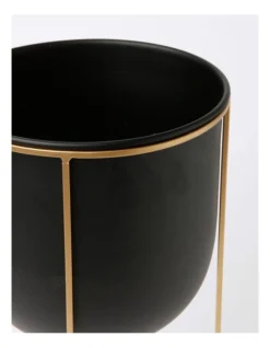 Arne Planter Stand Large 39.5x19.2x19.2cm In Gold/Black -Home Décor Sales 898192900 3 720x928
