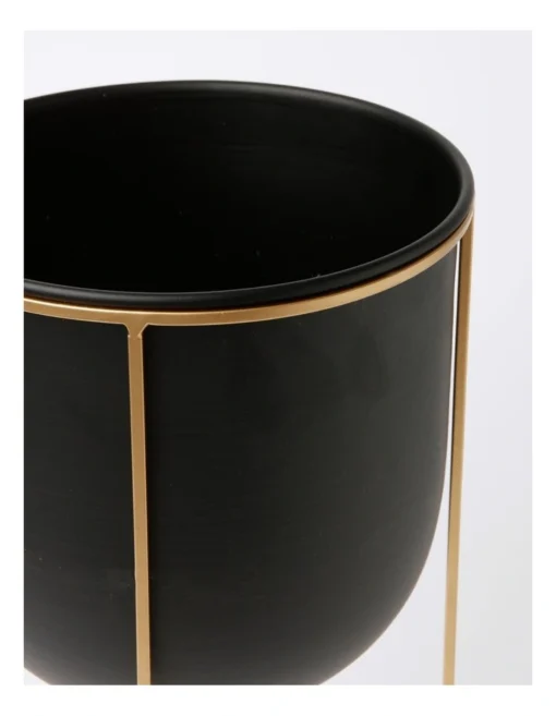 Arne Planter Stand Large 39.5x19.2x19.2cm In Gold/Black -Home Décor Sales