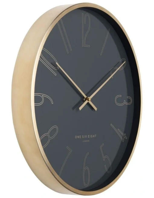Astrid 40cm Silent Wall Clock Charcoal Grey -Home Décor Sales