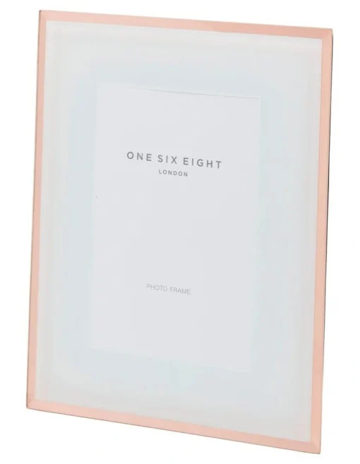 Glass Photo Frame 7x5 White/Rose Gold -Home Décor Sales