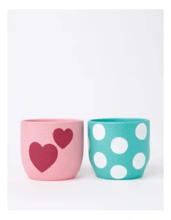 Rubberised Planter Heart Pot 15.5X18cm In Pink -Home Décor Sales 906037660 5 720x928