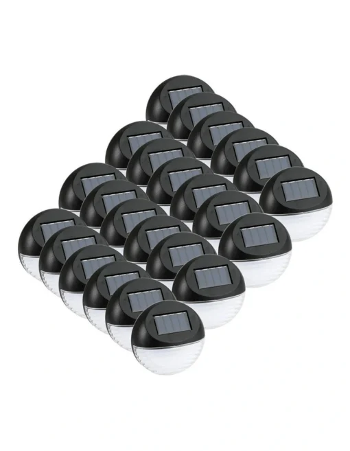 LED Round Solar Fence Lights X 24 Pack -Home Décor Sales