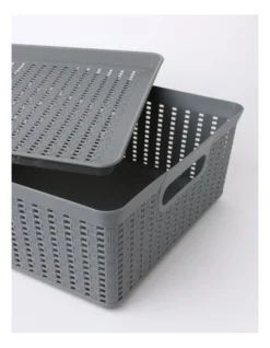 Rattan Look Large Basket 41x37x16cm In Grey -Home Décor Sales 913371760 3 720x928