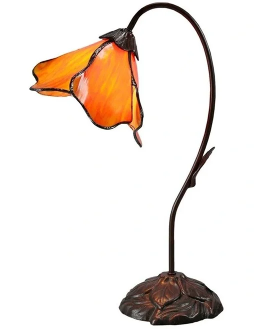 Single Lotus Lamp Orange -Home Décor Sales