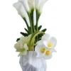 Artificial White Calla Lily Floral Arrangement In Marble Look Vase -Home Décor Sales 914199940 1 720x928