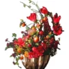 Bespoken Luxury Fire Red Festival Statement Floral Arrangement In Golden Pot -Home Décor Sales 914200210 1 720x928
