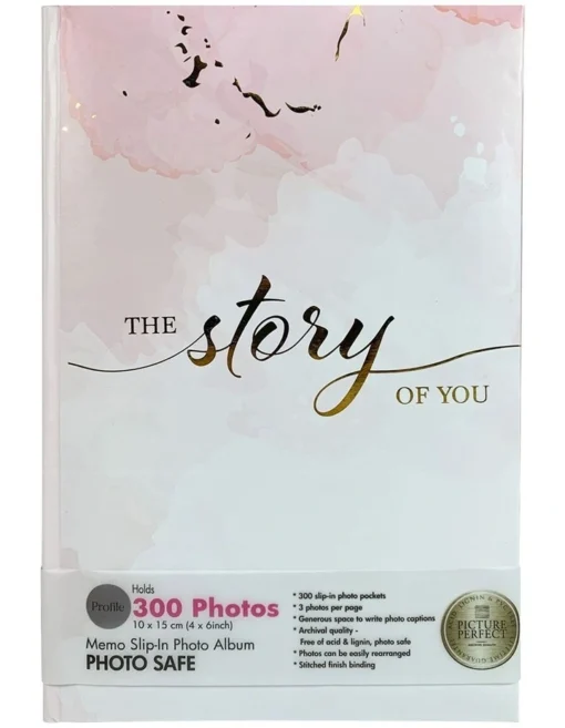 Profile Story 300 Capacity 4x6" Photo Album In Candy Pink -Home Décor Sales