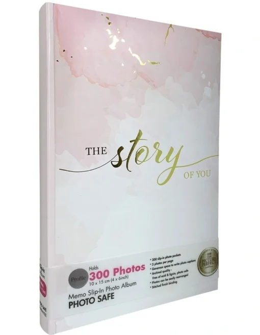 Profile Story 300 Capacity 4x6" Photo Album In Candy Pink -Home Décor Sales