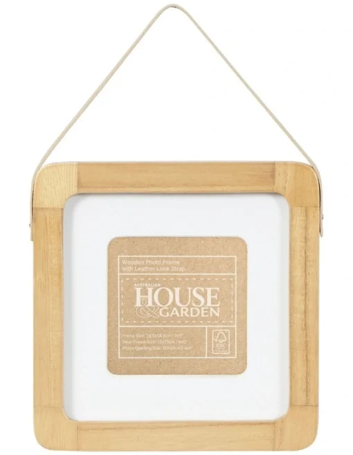 Hanging Wood Photo Frame 6x6 Matted To 4x4 In Natural -Home Décor Sales