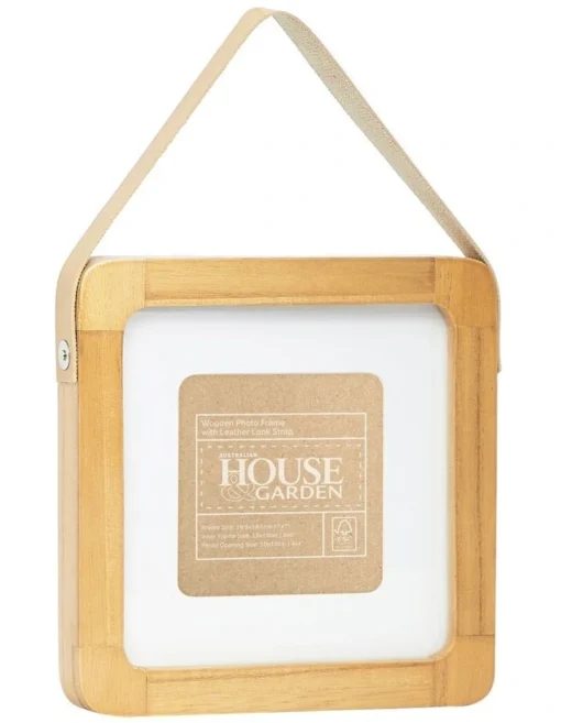 Hanging Wood Photo Frame 6x6 Matted To 4x4 In Natural -Home Décor Sales