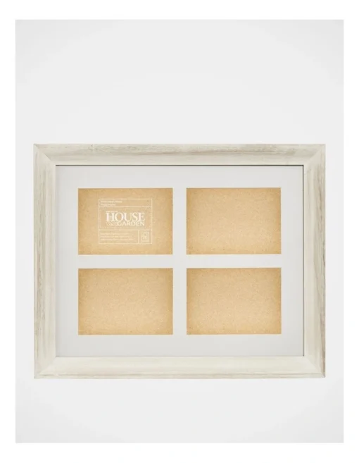 Wood Photo Frame 18x14 Matted To 4x5x7 In White Wash -Home Décor Sales